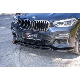 Накладка сплиттер на передний бампер на BMW X4 G02 M-Pack